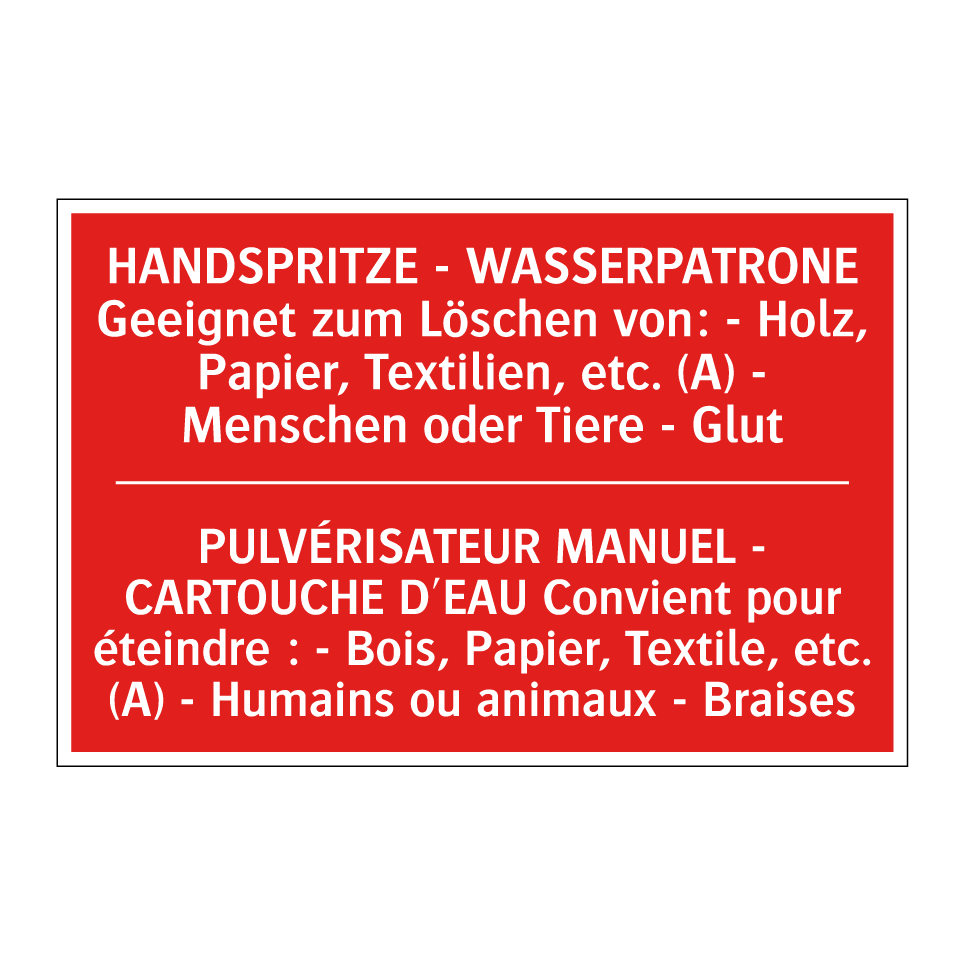 HANDSPRITZE - WASSERPATRONE Geeignet  /.../ - PULVÉRISATEUR MANUEL - CARTOUCHE  /.../