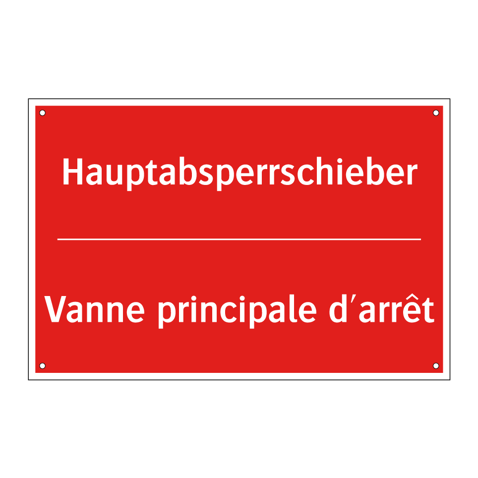 Hauptabsperrschieber - Vanne principale d'arrêt