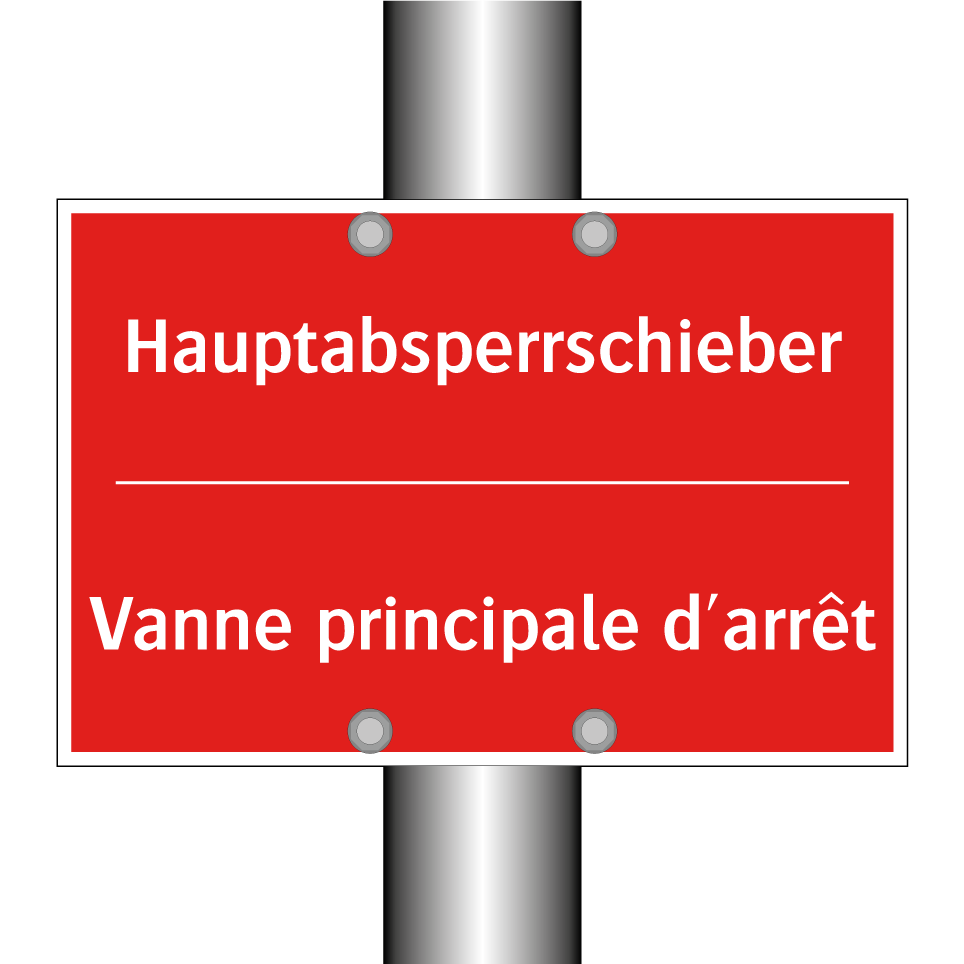 Hauptabsperrschieber - Vanne principale d'arrêt