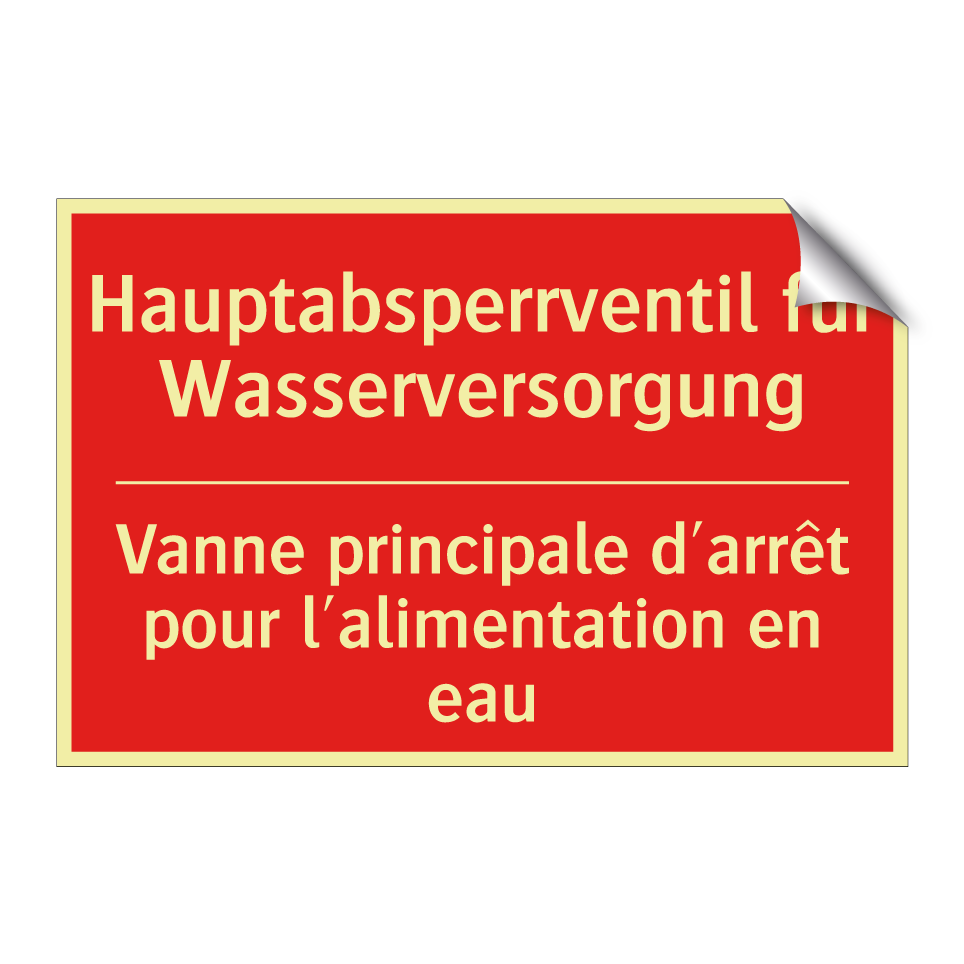 Hauptabsperrventil für Wasserversorgung /.../ - Vanne principale d'arrêt pour  /.../