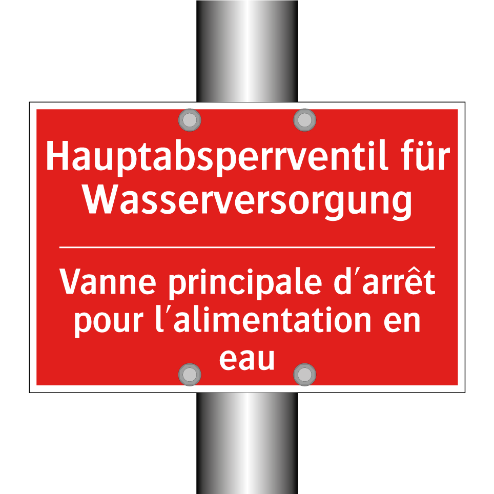 Hauptabsperrventil für Wasserversorgung /.../ - Vanne principale d'arrêt pour  /.../