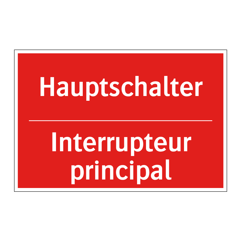 Hauptschalter - Interrupteur principal