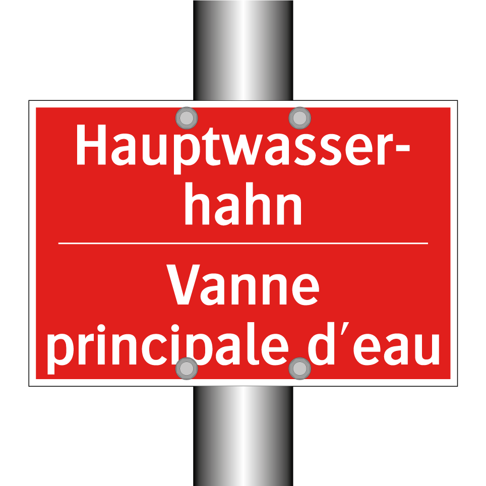 Hauptwasser- hahn - Vanne principale d'eau
