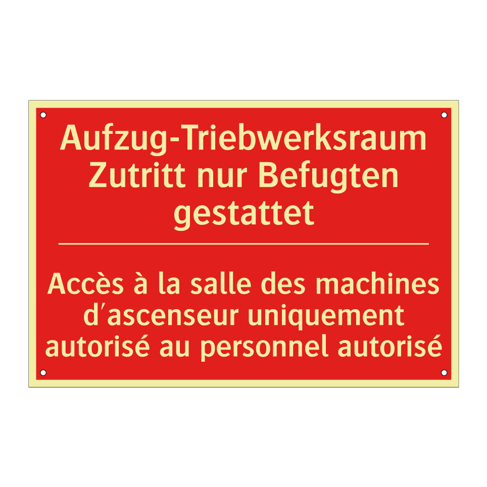 Aufzug-Triebwerksraum Zutritt  /.../ - Accès à la salle des machines  /.../