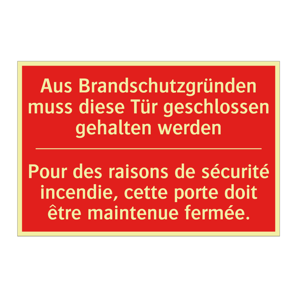 Aus Brandschutzgründen muss diese  /.../ - Pour des raisons de sécurité incendie,  /.../