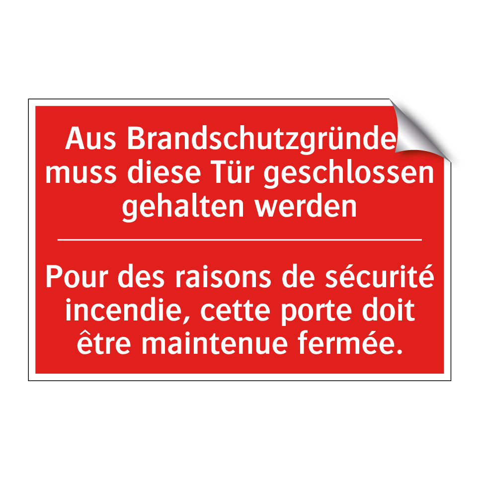 Aus Brandschutzgründen muss diese  /.../ - Pour des raisons de sécurité incendie,  /.../