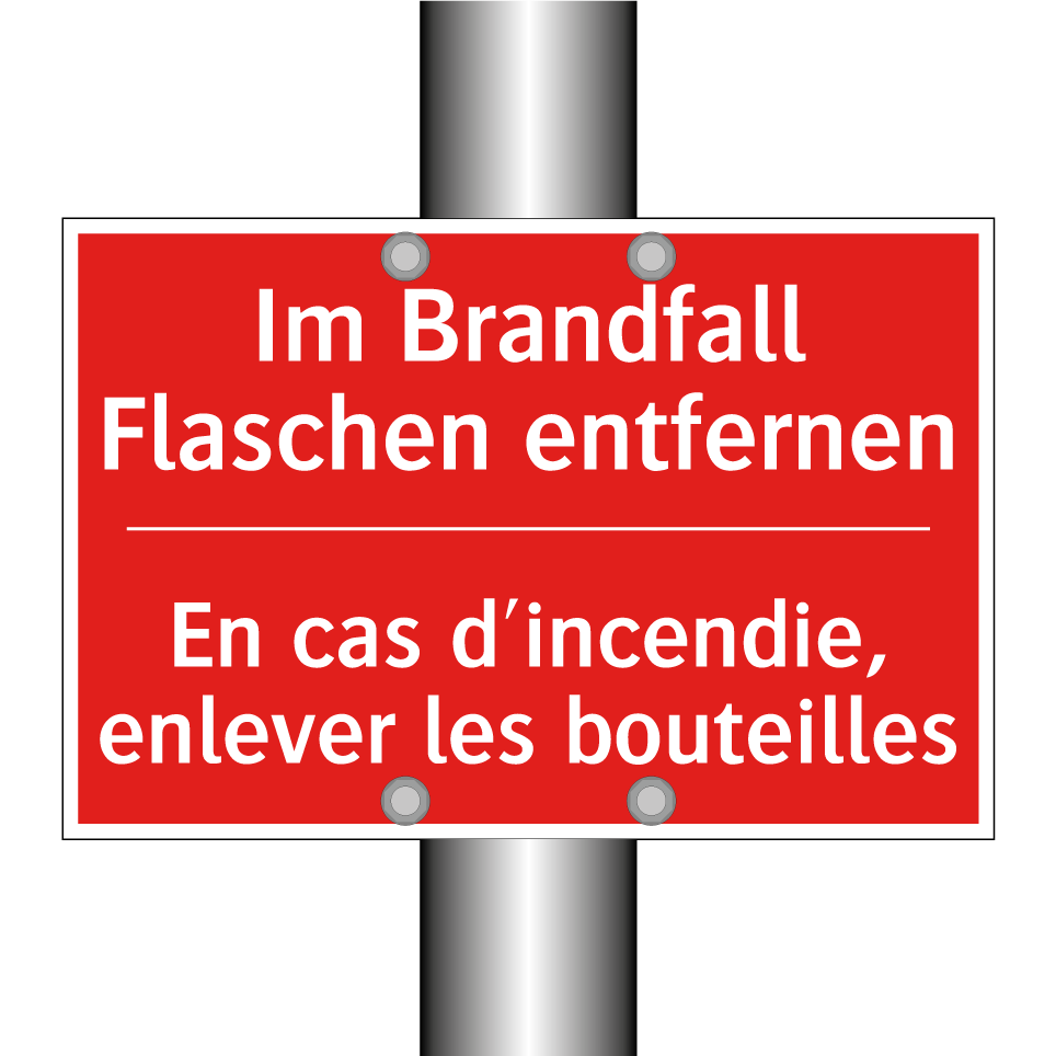 Im Brandfall Flaschen entfernen /.../ - En cas d'incendie, enlever les  /.../