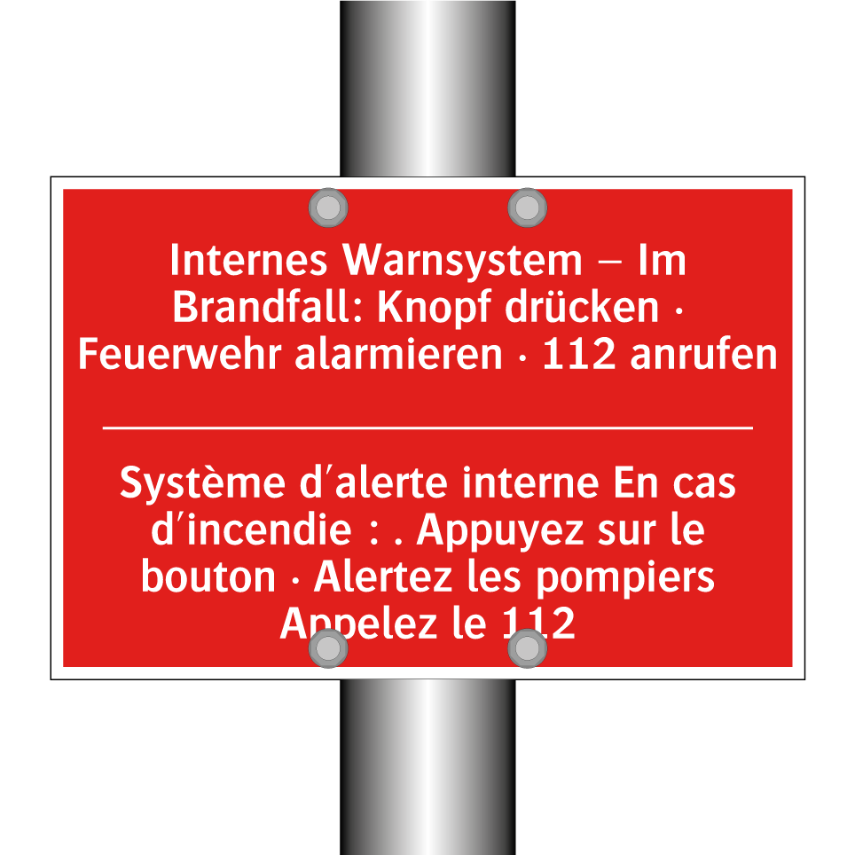 Internes Warnsystem – Im Brandfall:  /.../ - Système d'alerte interne En cas  /.../