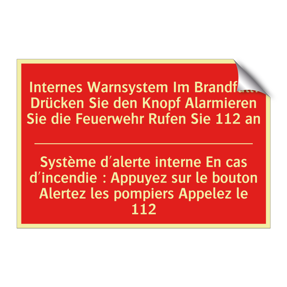Internes Warnsystem Im Brandfall:  /.../ - Système d'alerte interne En cas  /.../
