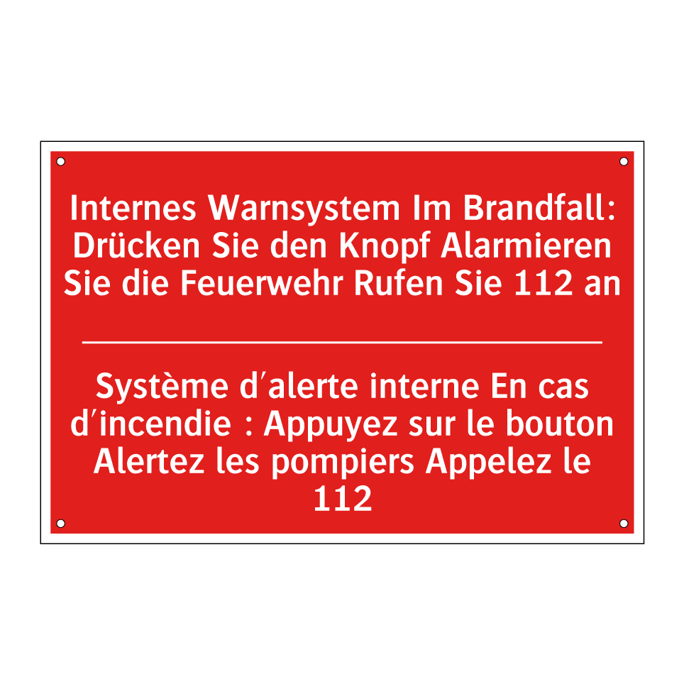 Internes Warnsystem Im Brandfall:  /.../ - Système d'alerte interne En cas  /.../