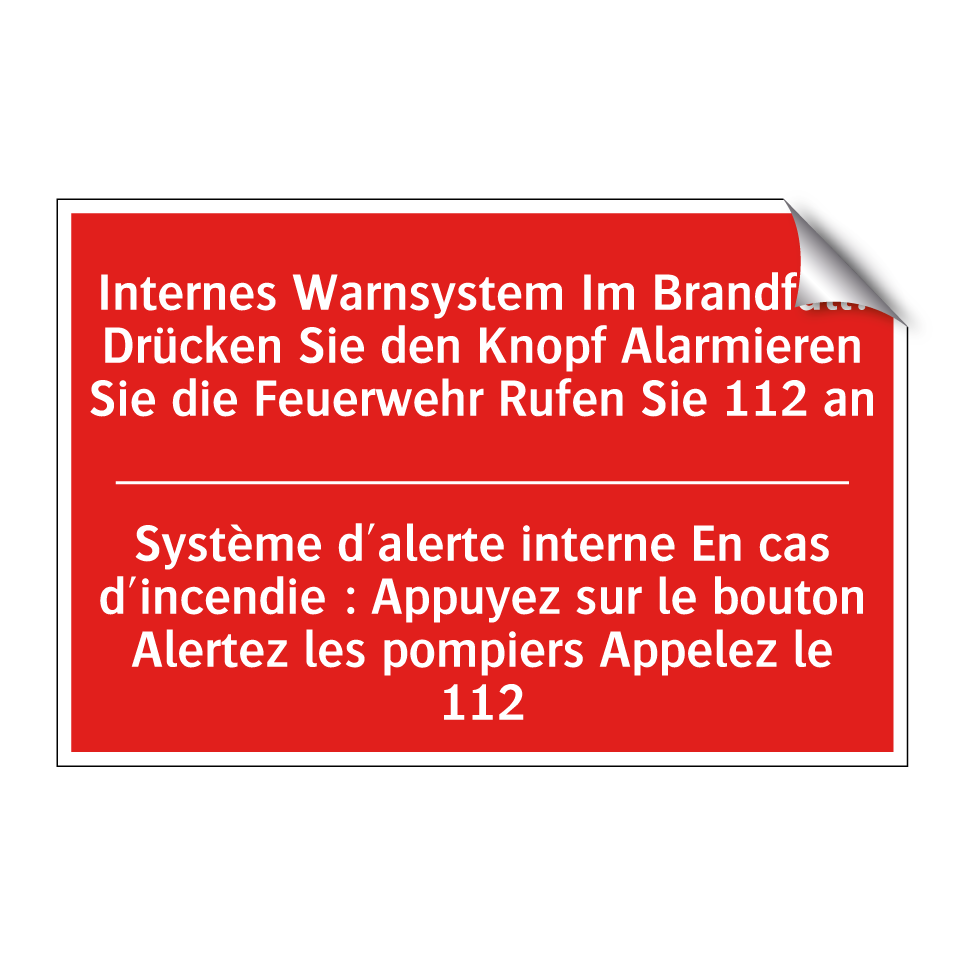 Internes Warnsystem Im Brandfall:  /.../ - Système d'alerte interne En cas  /.../