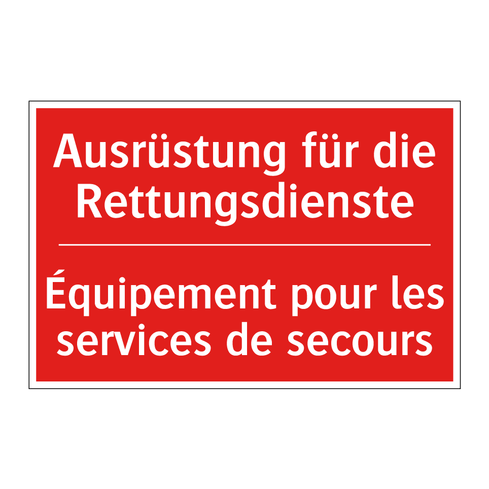 Ausrüstung für die Rettungsdienste /.../ - Équipement pour les services de  /.../