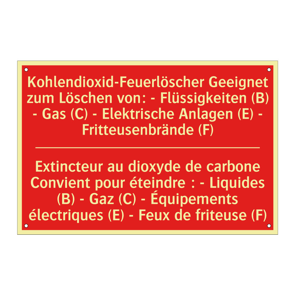 Kohlendioxid-Feuerlöscher Geeignet  /.../ - Extincteur au dioxyde de carbone  /.../