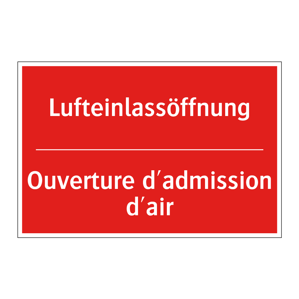 Lufteinlassöffnung - Ouverture d'admission d'air