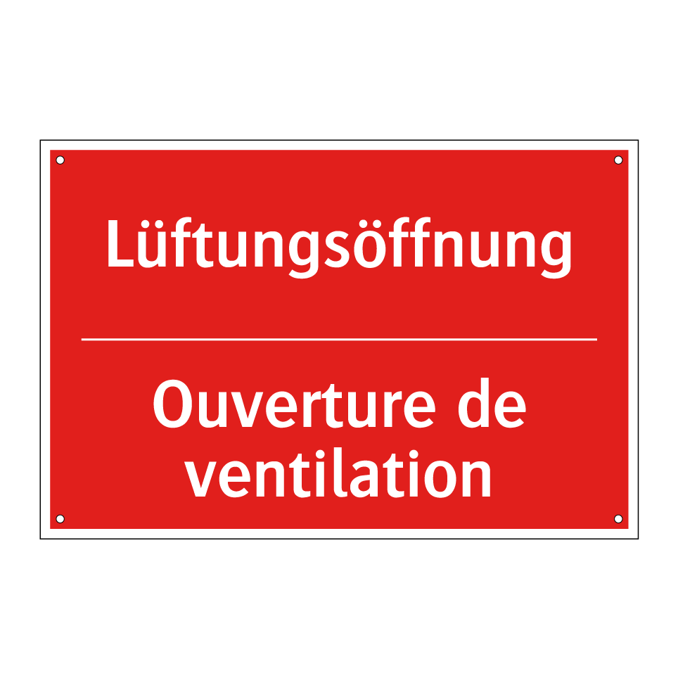 Lüftungsöffnung - Ouverture de ventilation