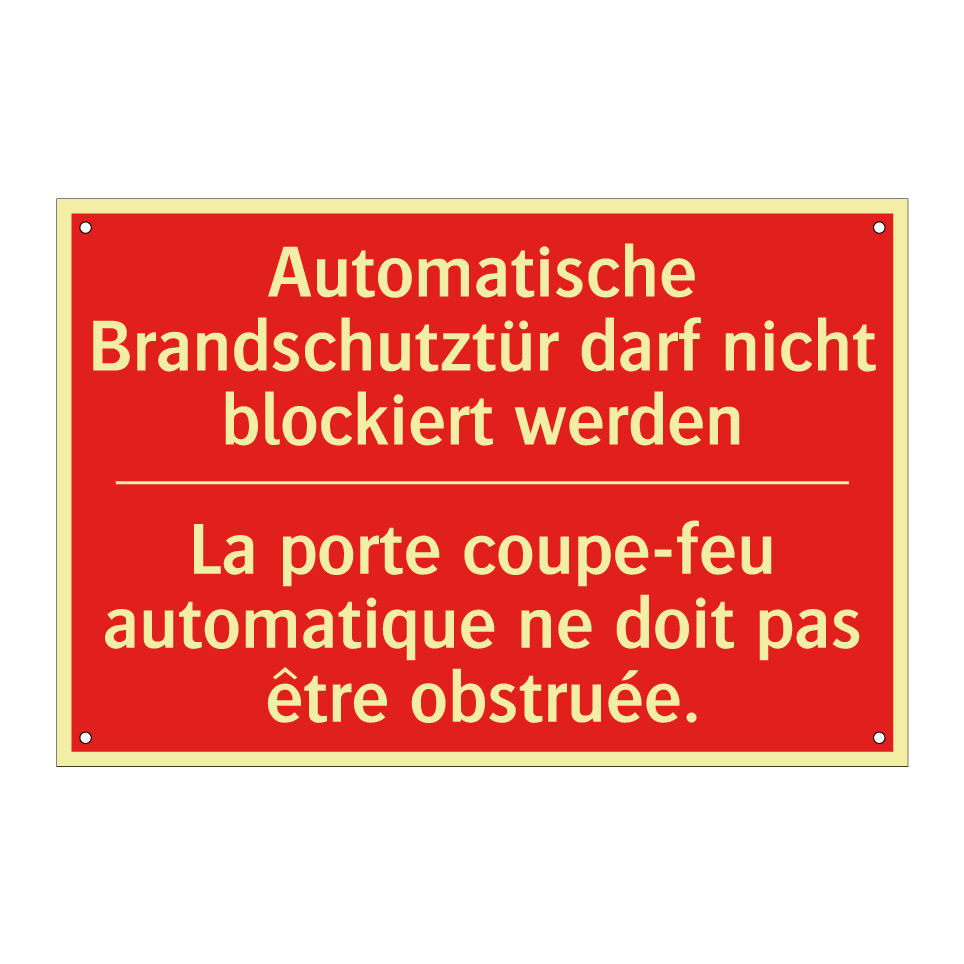 Automatische Brandschutztür darf  /.../ - La porte coupe-feu automatique  /.../