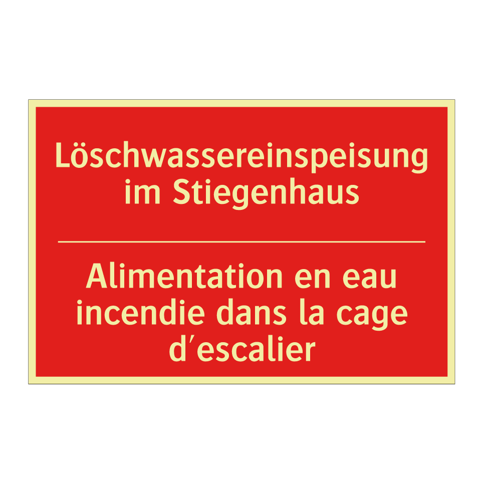 Löschwassereinspeisung im Stiegenhaus /.../ - Alimentation en eau incendie dans  /.../