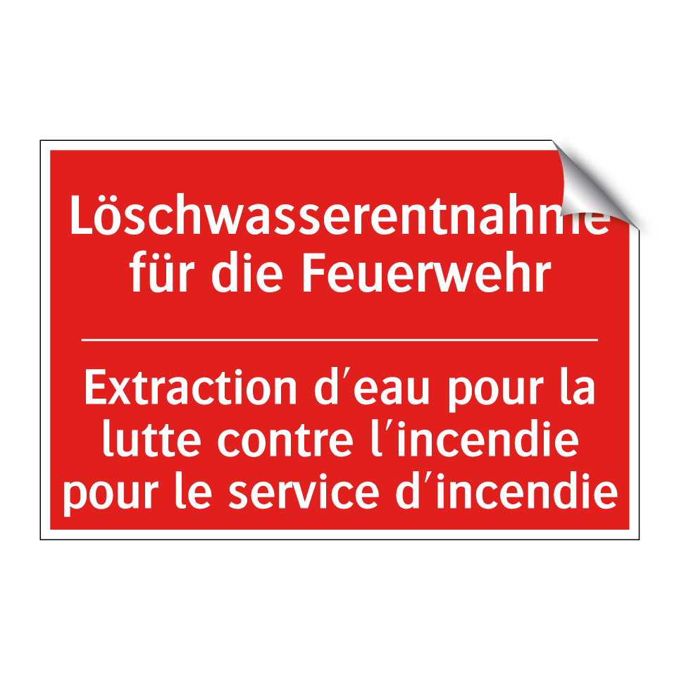 Löschwasserentnahme für die Feuerwehr /.../ - Extraction d'eau pour la lutte  /.../
