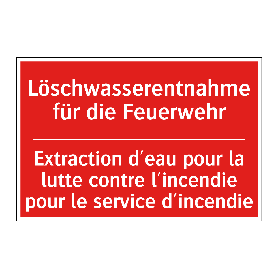 Löschwasserentnahme für die Feuerwehr /.../ - Extraction d'eau pour la lutte  /.../