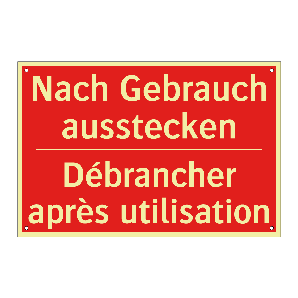 Nach Gebrauch ausstecken - Débrancher après utilisation