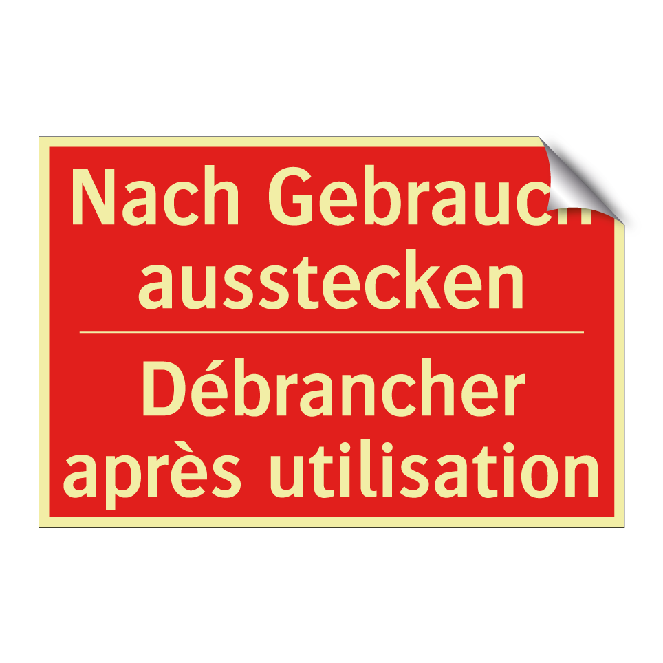 Nach Gebrauch ausstecken - Débrancher après utilisation