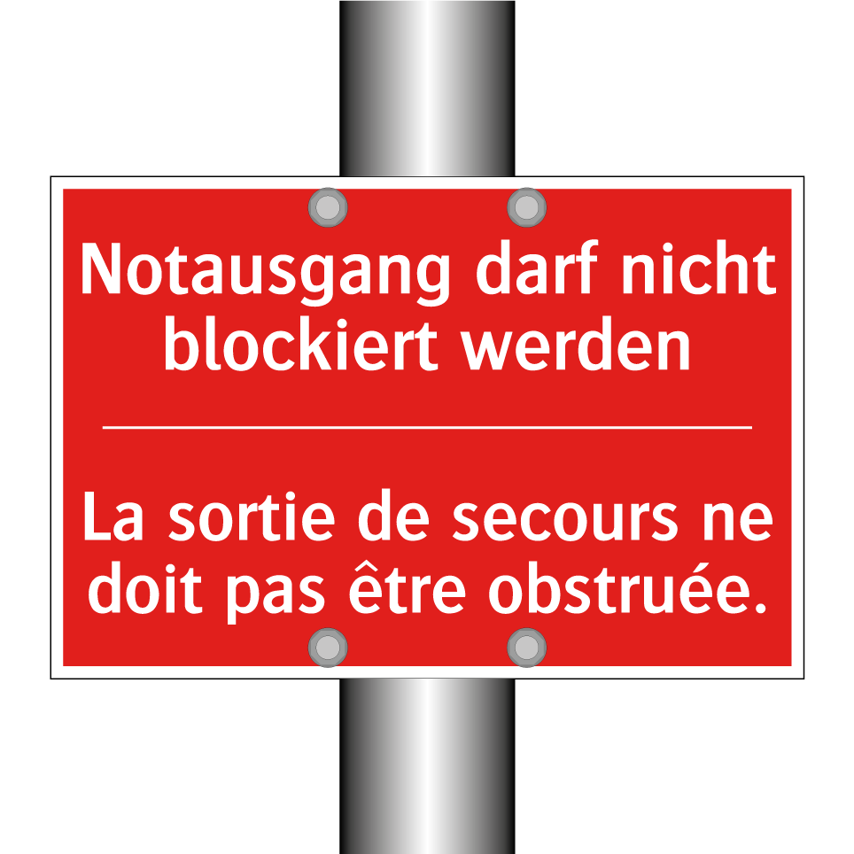 Notausgang darf nicht blockiert  /.../ - La sortie de secours ne doit pas  /.../
