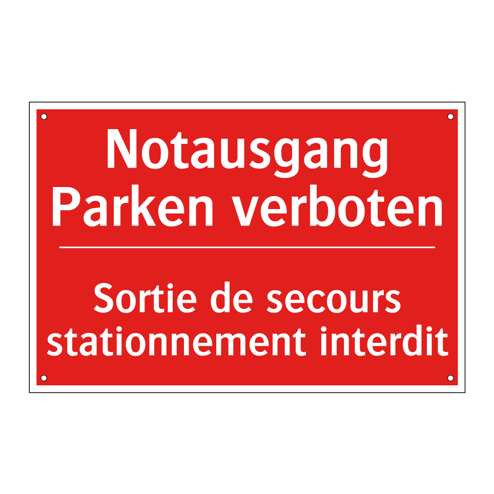 Notausgang Parken verboten - Sortie de secours stationnement  /.../