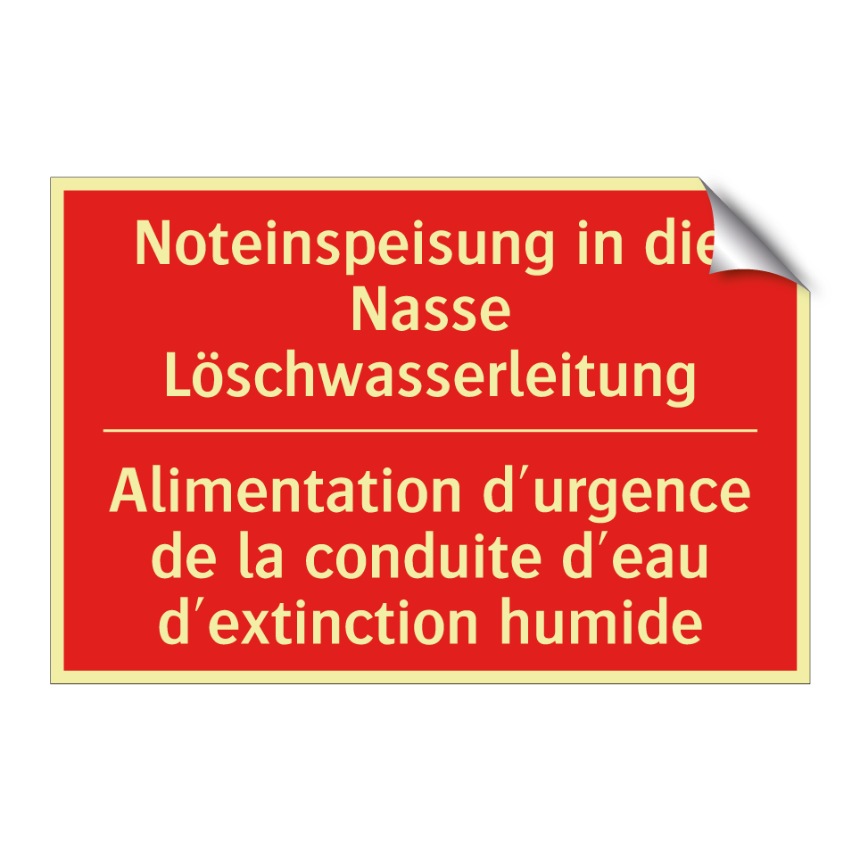 Noteinspeisung in die Nasse Löschwasserleitung /.../ - Alimentation d'urgence de la conduite  /.../