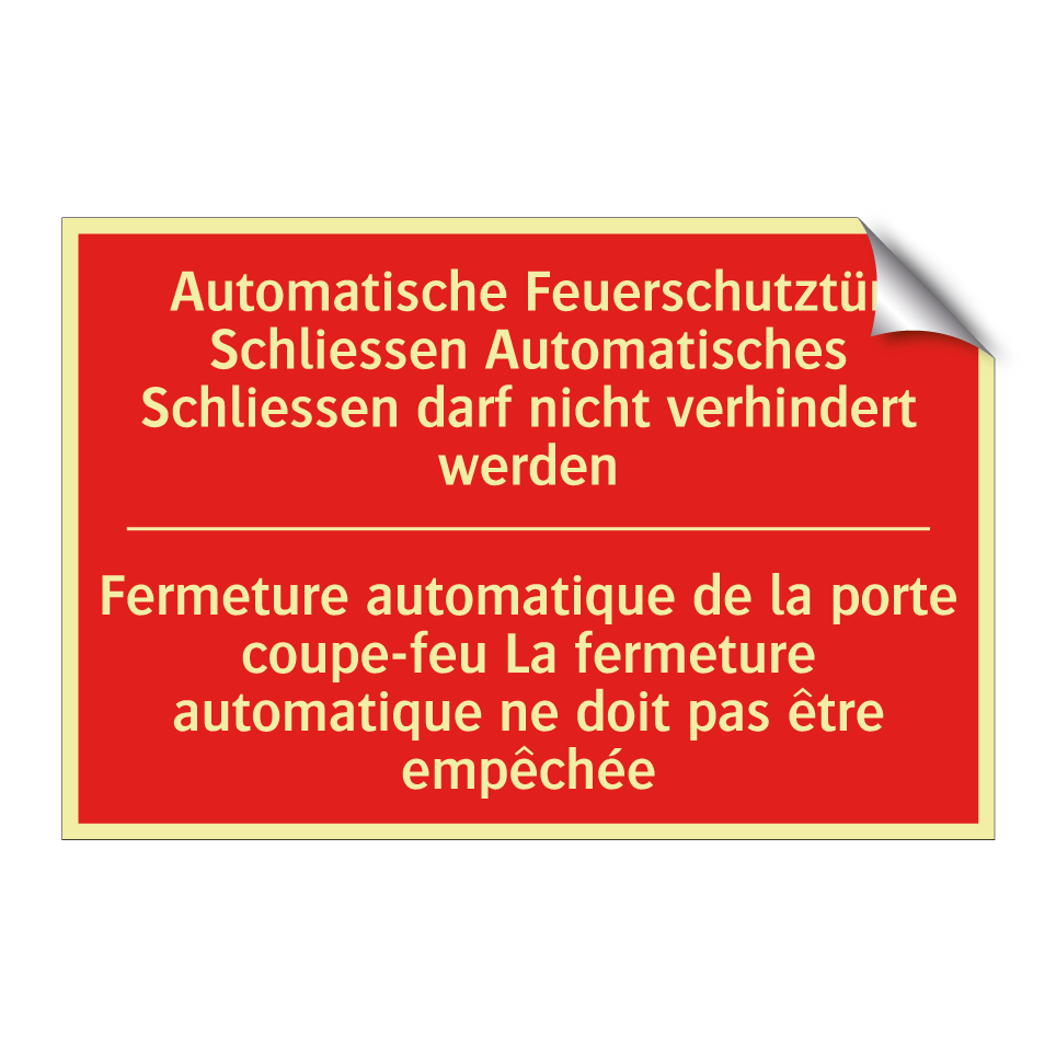 Automatische Feuerschutztür Schließen  /.../ - Fermeture automatique de la porte  /.../