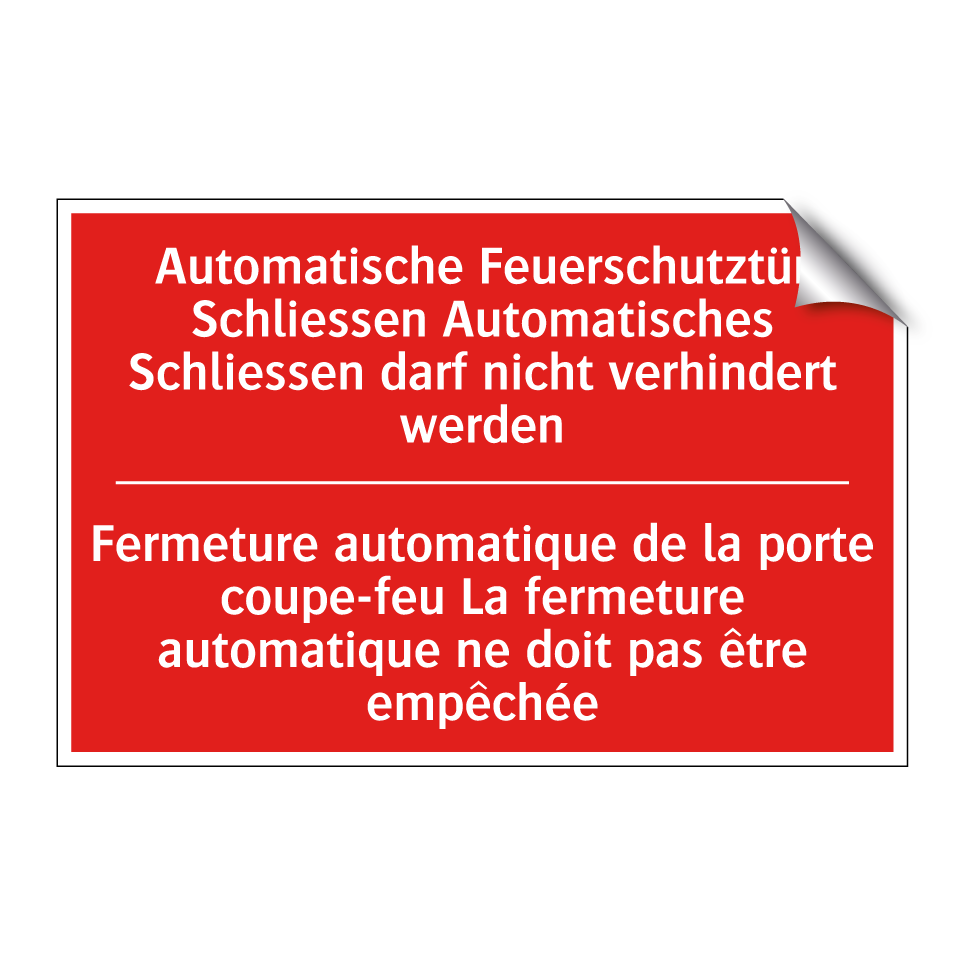 Automatische Feuerschutztür Schließen  /.../ - Fermeture automatique de la porte  /.../