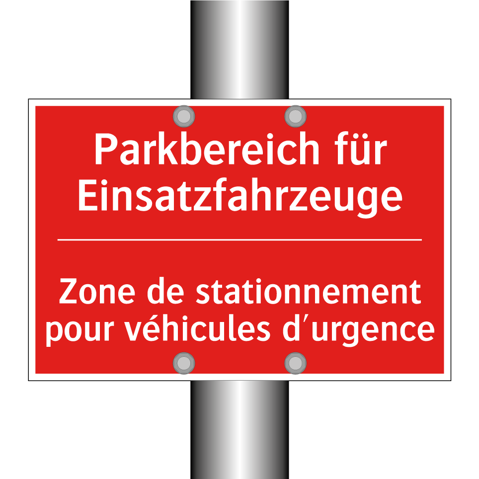 Parkbereich für Einsatzfahrzeuge /.../ - Zone de stationnement pour véhicules  /.../