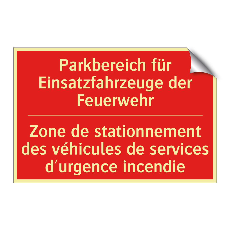 Parkbereich für Einsatzfahrzeuge  /.../ - Zone de stationnement des véhicules  /.../