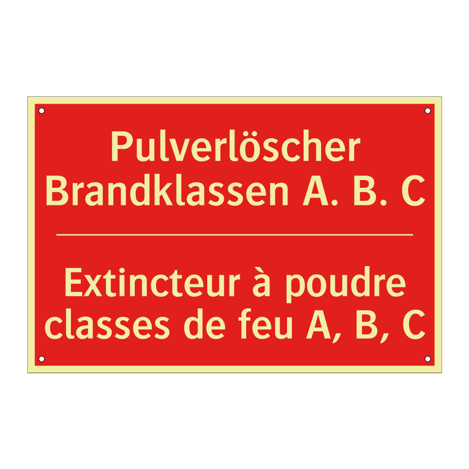 Pulverlöscher Brandklassen A.  /.../ - Extincteur à poudre classes de  /.../