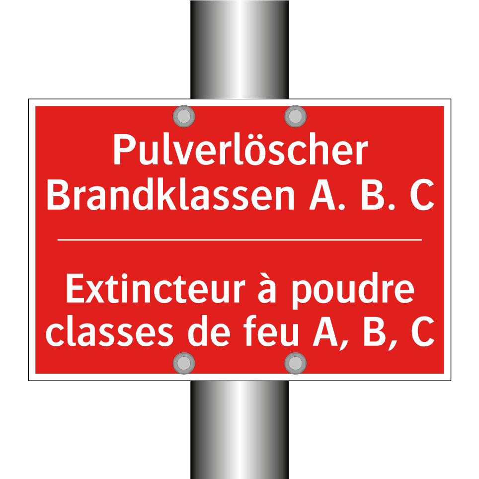 Pulverlöscher Brandklassen A.  /.../ - Extincteur à poudre classes de  /.../