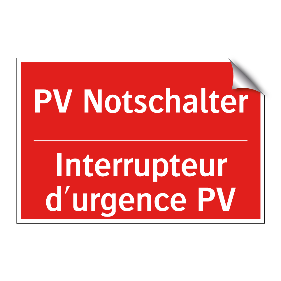 PV Notschalter - Interrupteur d'urgence PV
