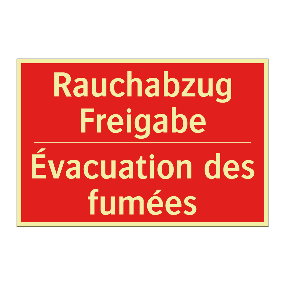 Rauchabzug Freigabe - Évacuation des fumées