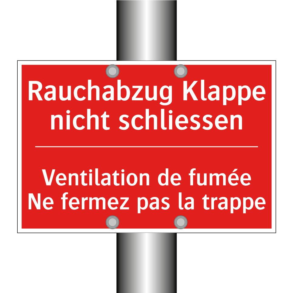 Rauchabzug Klappe nicht schließen /.../ - Ventilation de fumée Ne fermez  /.../