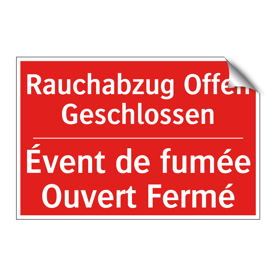 Rauchabzug Offen Geschlossen - Évent de fumée Ouvert Fermé