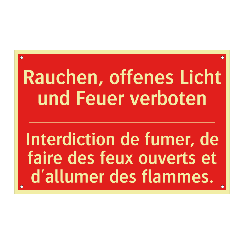 Rauchen, offenes Licht und Feuer  /.../ - Interdiction de fumer, de faire  /.../