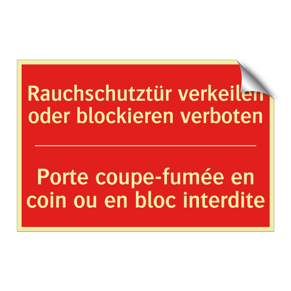 Rauchschutztür verkeilen oder  /.../ - Porte coupe-fumée en coin ou en  /.../