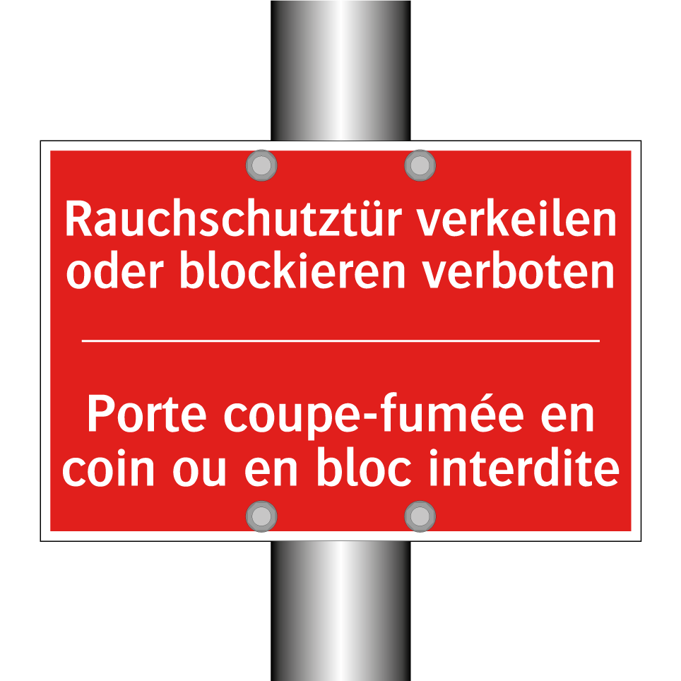 Rauchschutztür verkeilen oder  /.../ - Porte coupe-fumée en coin ou en  /.../
