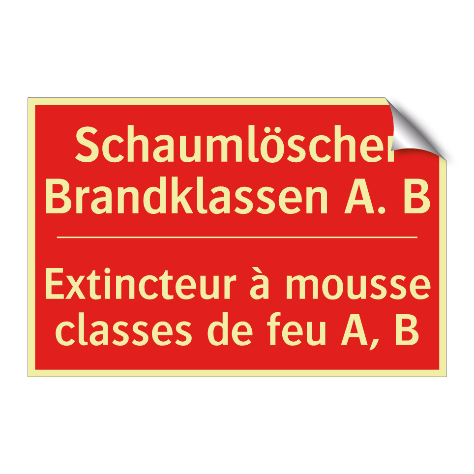 Schaumlöscher Brandklassen A.  /.../ - Extincteur à mousse classes de  /.../