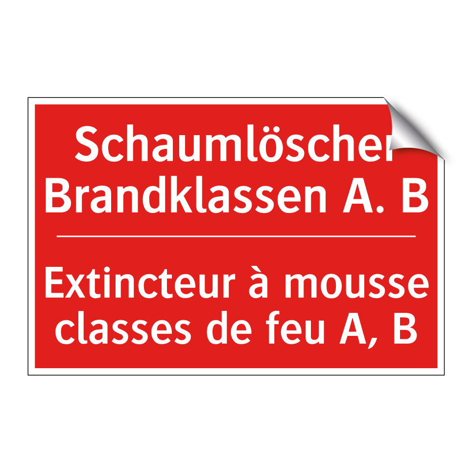 Schaumlöscher Brandklassen A.  /.../ - Extincteur à mousse classes de  /.../
