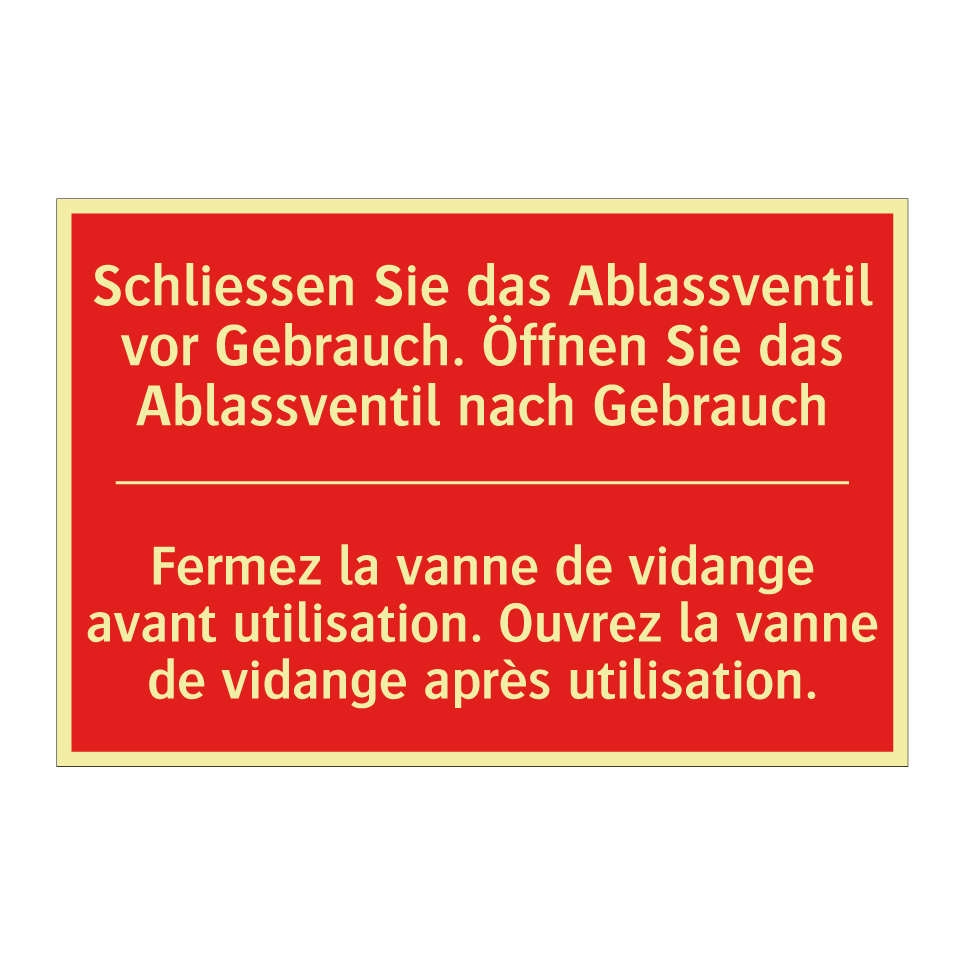 Schließen Sie das Ablassventil  /.../ - Fermez la vanne de vidange avant  /.../