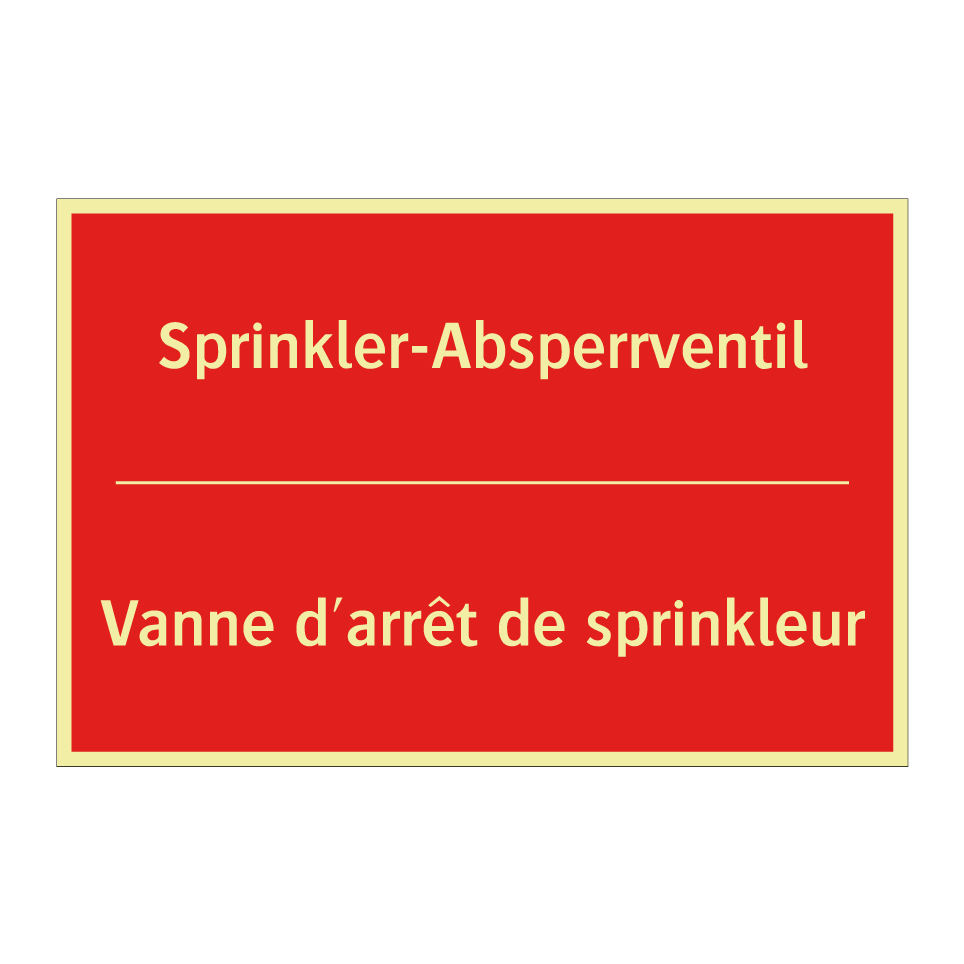 Sprinkler-Absperrventil - Vanne d'arrêt de sprinkleur