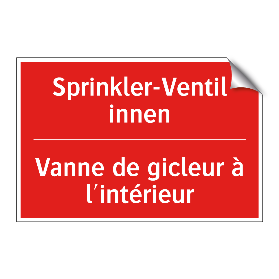 Sprinkler-Ventil innen - Vanne de gicleur à l'intérieur