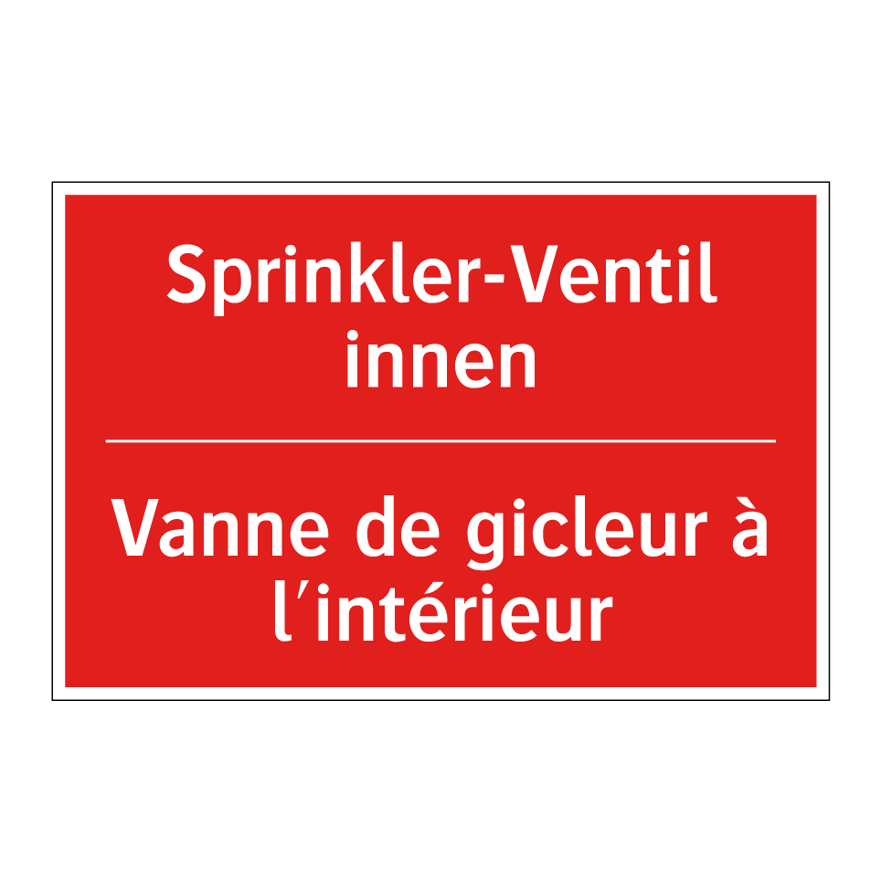 Sprinkler-Ventil innen - Vanne de gicleur à l'intérieur