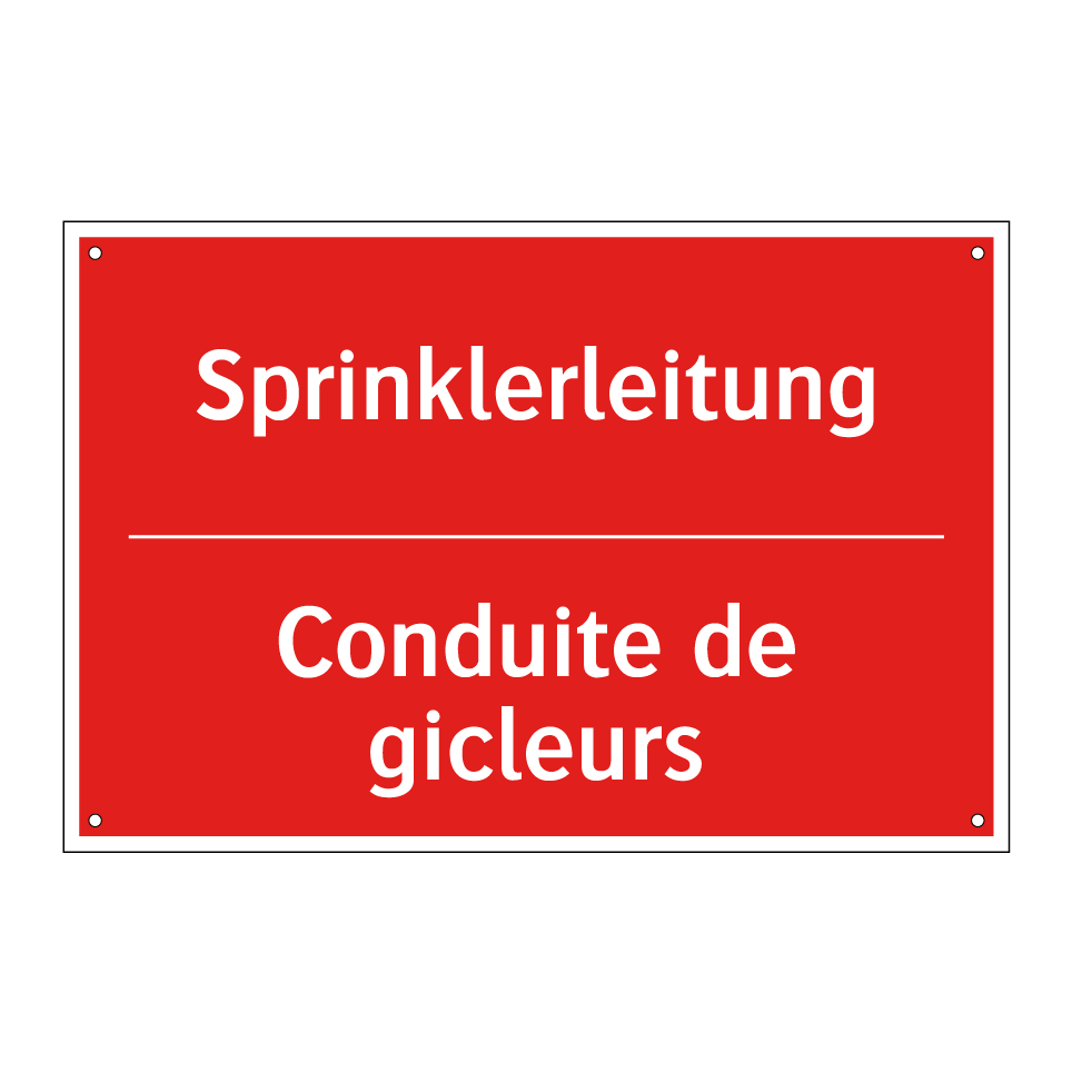 Sprinklerleitung - Conduite de gicleurs