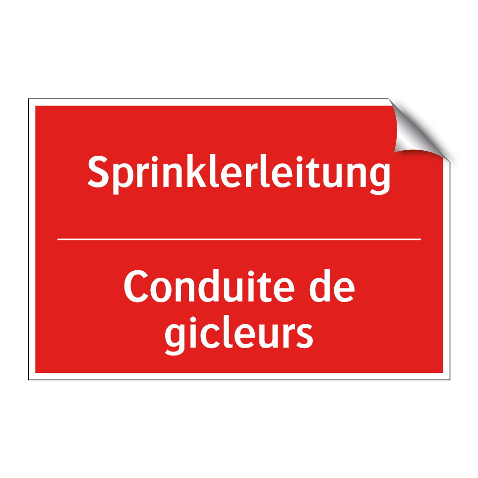 Sprinklerleitung - Conduite de gicleurs