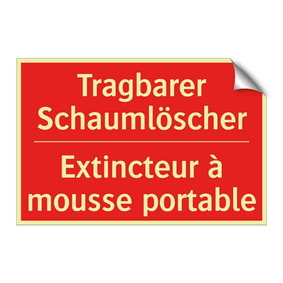 Tragbarer Schaumlöscher - Extincteur à mousse portable